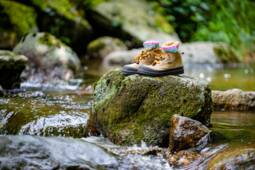 Schuhe auf Stein im Pesenbach